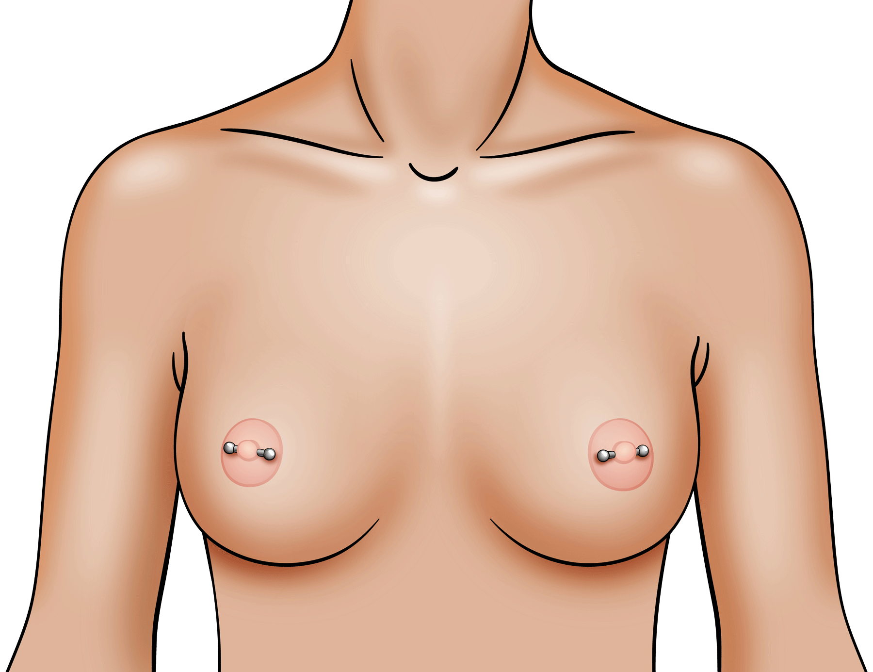 Nipple piercings breast implants