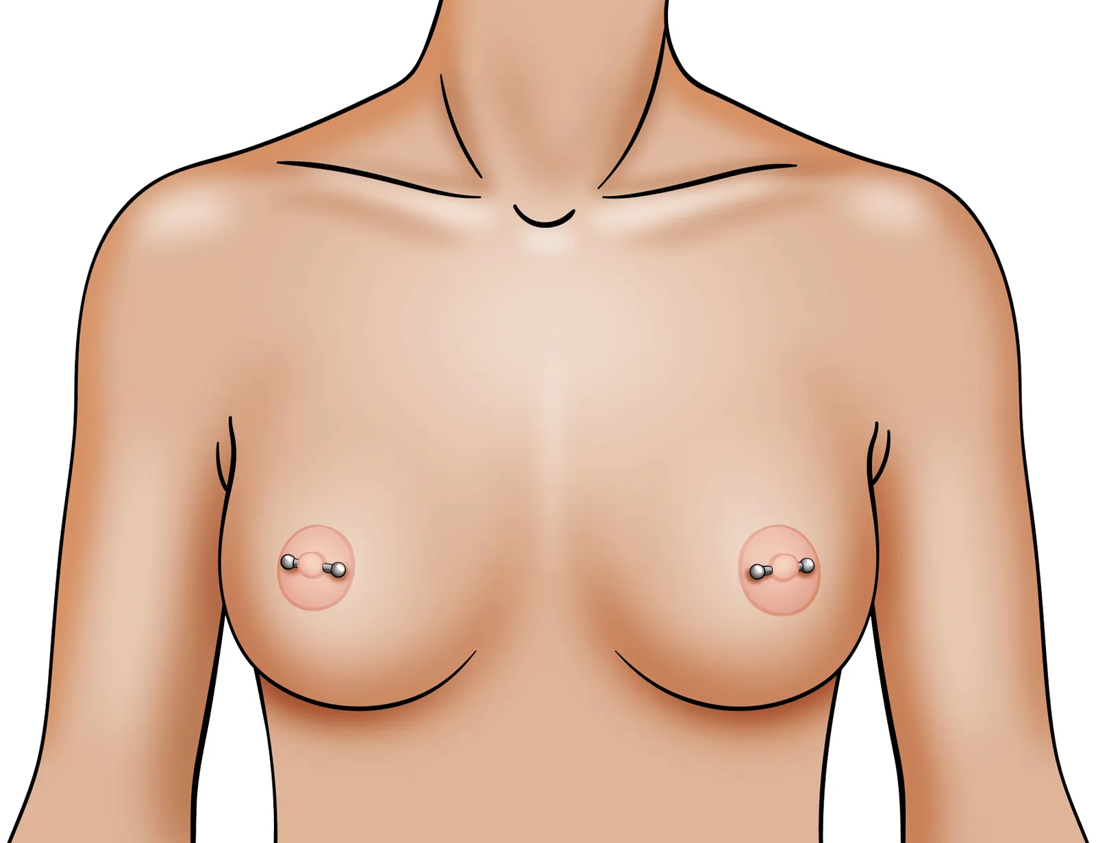 Nipple piercings breast implants